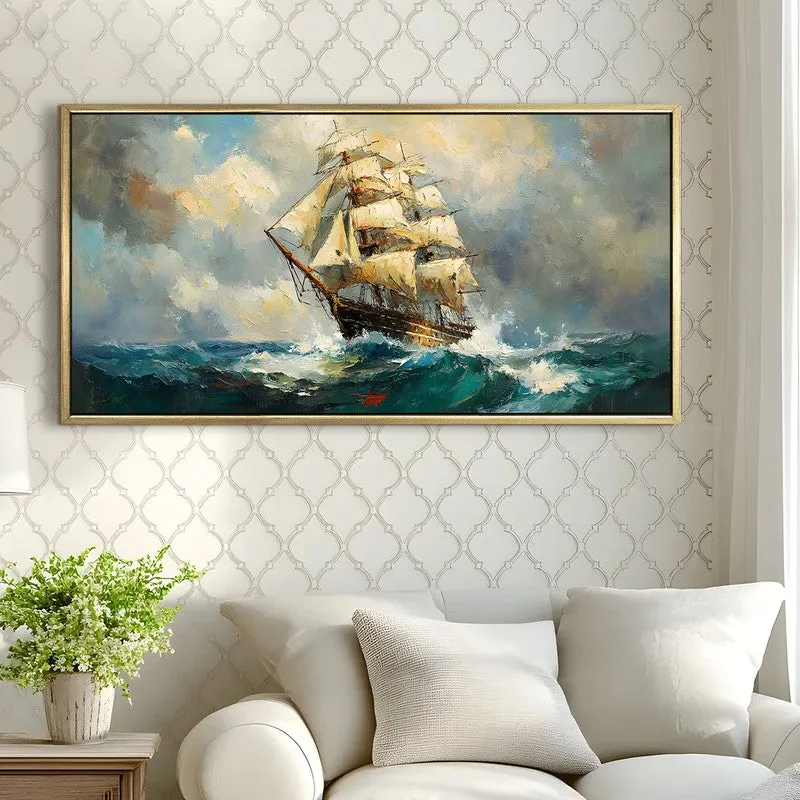 Oceanbound Canvas Wall Painting With Frame media 4