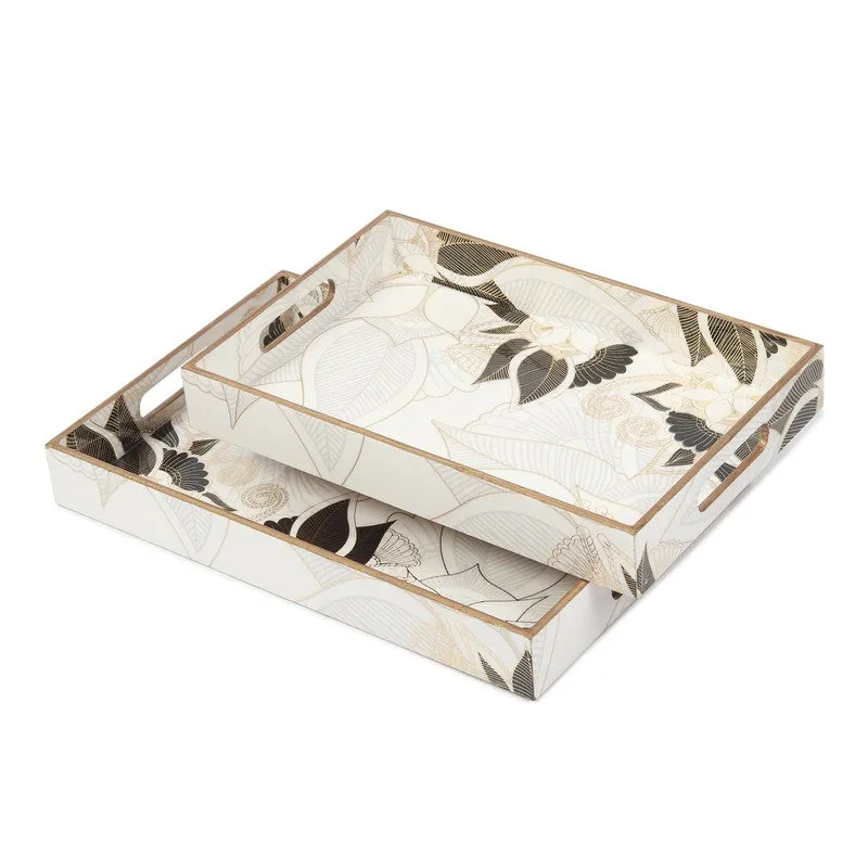 Decorative Rectangle Wood Serving Tray - Set Of Two media 4