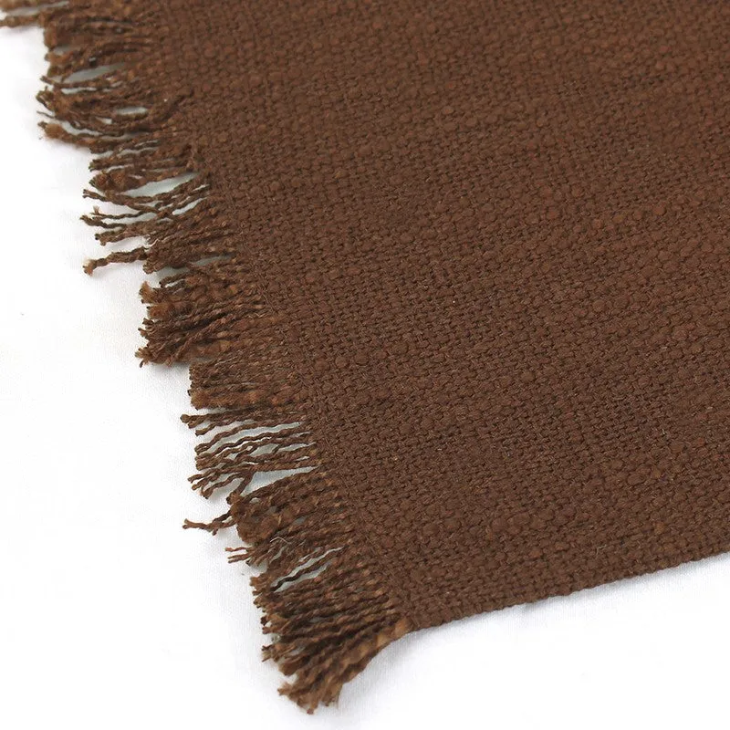 Elegant Brown Cotton Table Runner - Set Of Two media 5
