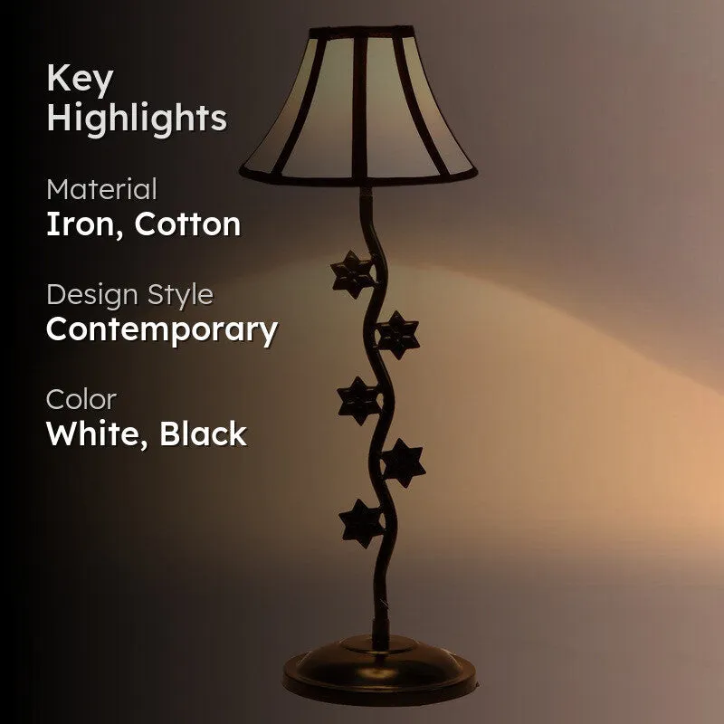 Starviax Cotton Table Lamp With Iron Base - White media 2