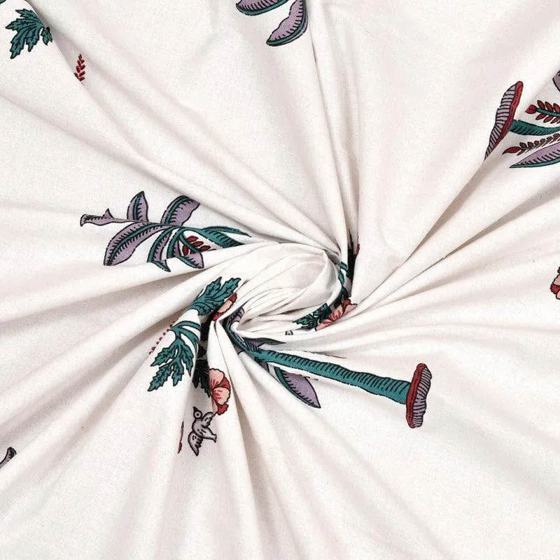 Palm Fields Printed Cotton Bedsheet (Maroon) - 140 TC media 5