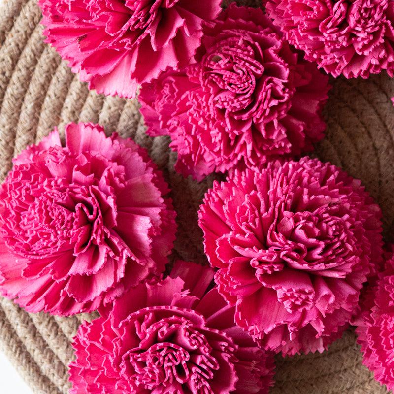 Berta Carnation Sola Flower (Pink) - Set Of Ten media 3