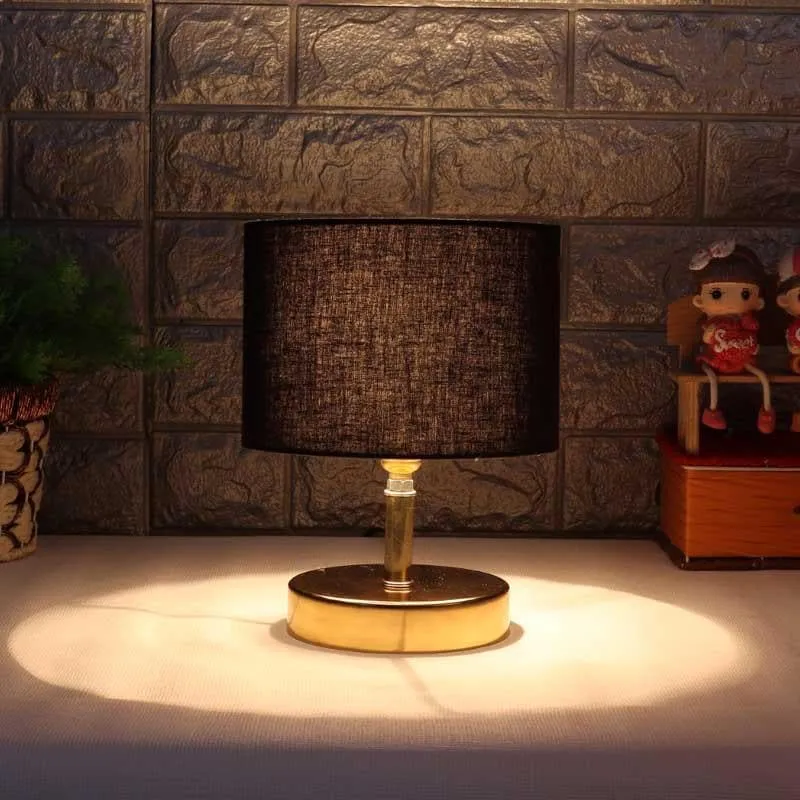 Blackie Fabric Table Lamp - Black,Gold media 3
