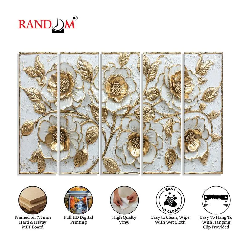 Venla Flora Wall Painting - Set Of Five media 7