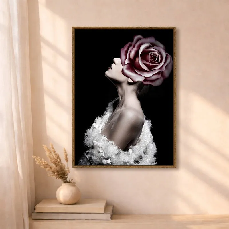 Gulab Nari Canvas Wall Art With Frame media 4