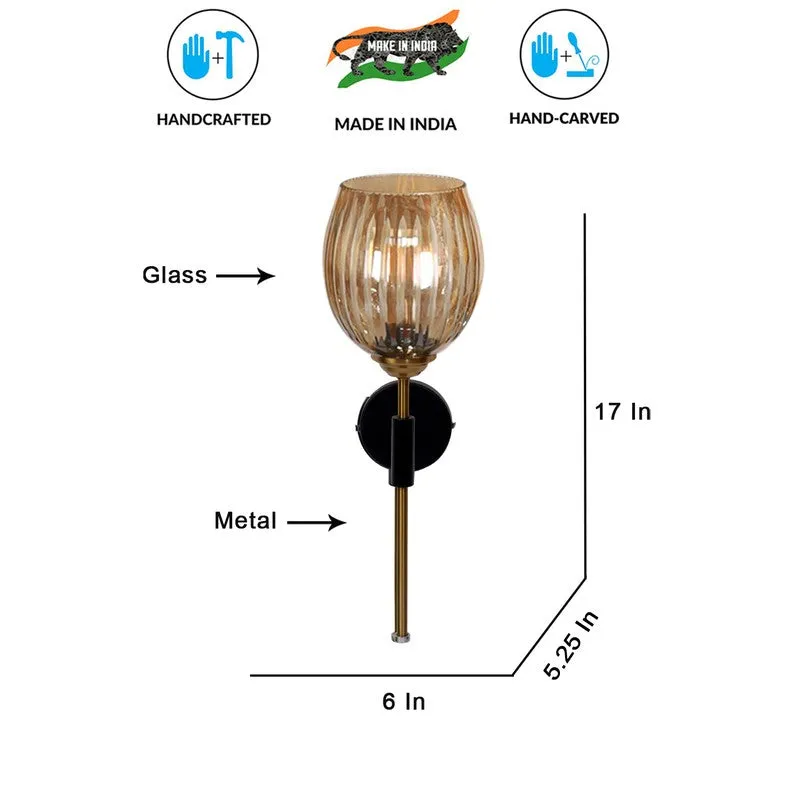 Golden Amber Glass Wall Lamp media 9