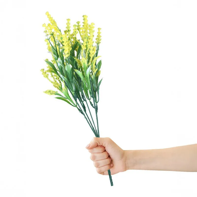 Bloom Aura (Yellow) Designer Artificial Flowers for Home - Set Of Two media 3