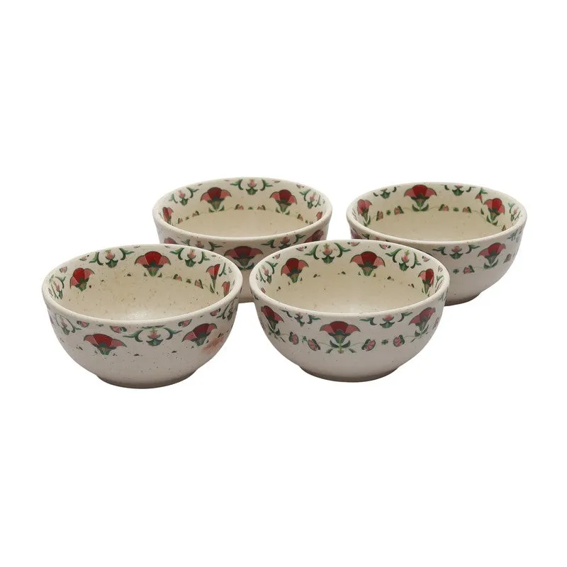 Rosette Multicolor Stoneware Serving Bowls (260 mL) - Set Of Four media 4