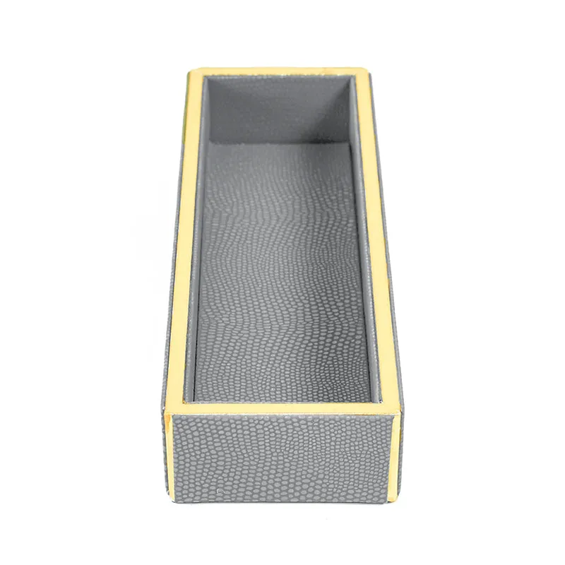 Tisquo Faux Leather Cutlery Tray - Grey media 6