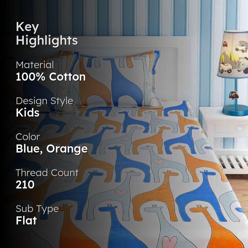 The Giraffe-scape Cotton Bedsheet - 210 TC media 2