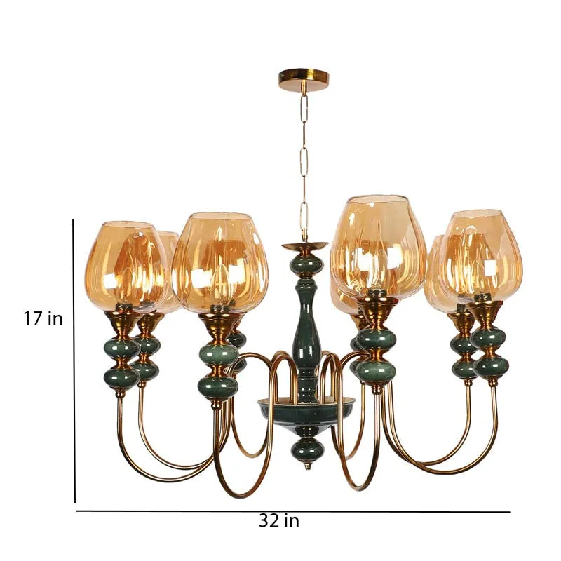 Creslen Glass Cluster Chandelier - Gold & Blue media 9