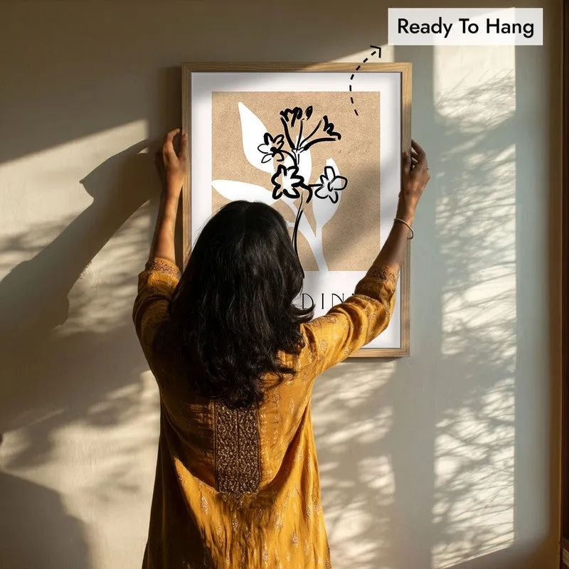 Fleuron Canvas Wall Painting With Brown Frame media 8
