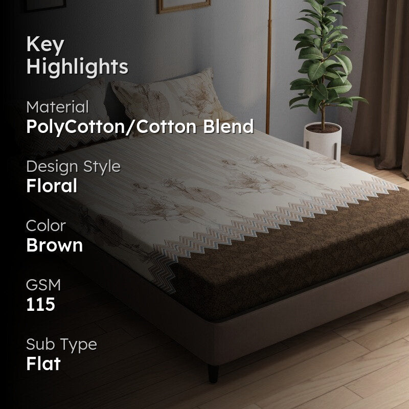 Brevos Bedsheet (Brown) - 115 GSM media 2