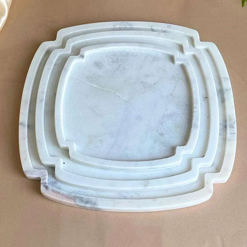 Ivory Cross Marble Platter - Set of Three media 5