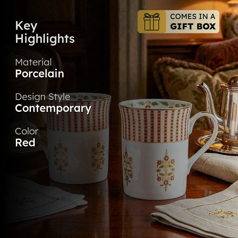 Gilded Classic 24k Gold Brushed Porcelain Coffee Mug (300 mL Each) - Set Of Four media 2