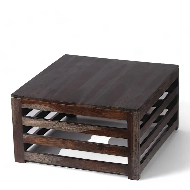 Qervo Sheesham Wooden Center Table - Natural Brown media 5