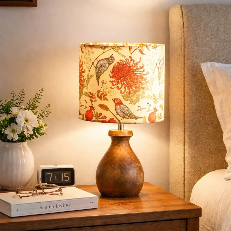 FeatherDrape Wooden Table Lamp media 3