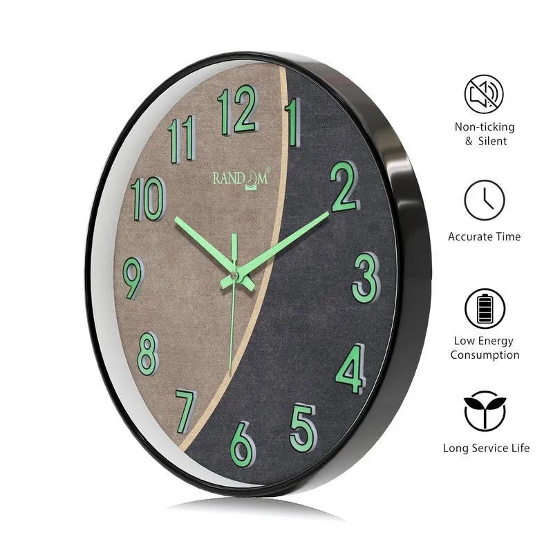 Ombren Round Modern Plastic Wall Clock - Grey media 7