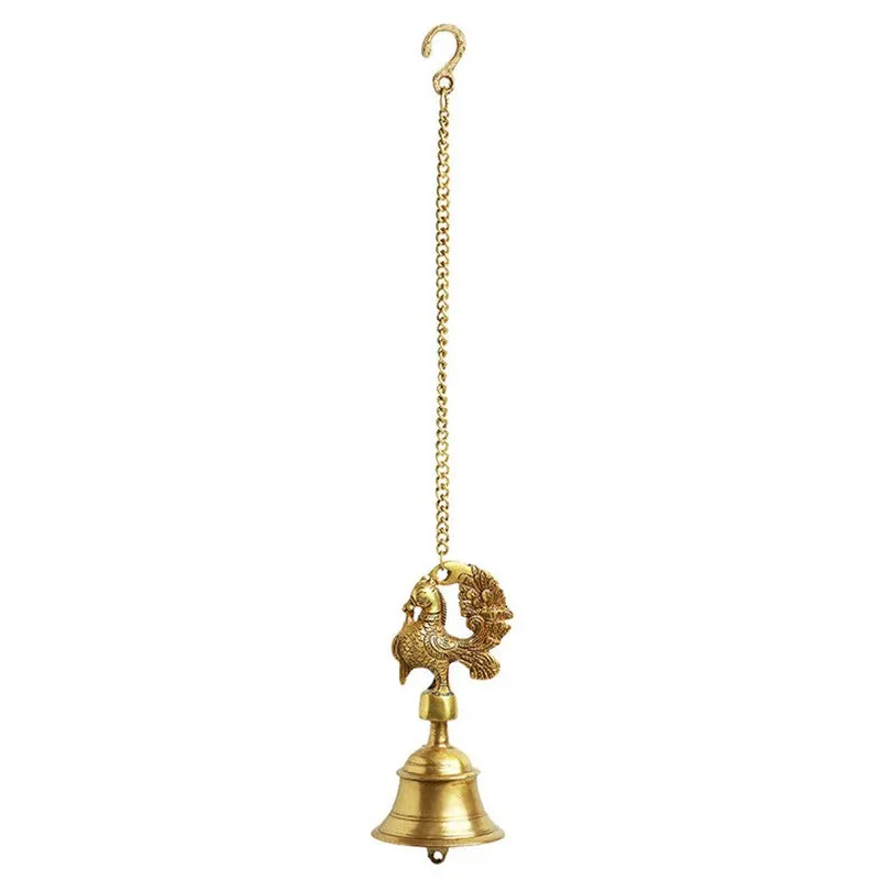 Mayura Kala Hand-Etched Brass Hanging Bell - Set Of Two media 5