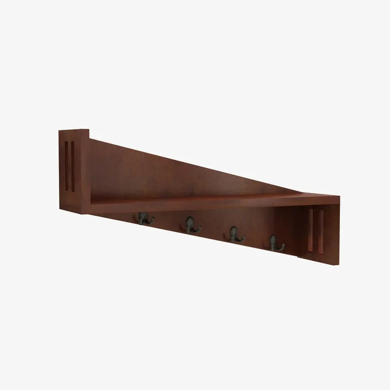 Minimalist Wooden Wall Key Holder - Brown media 4
