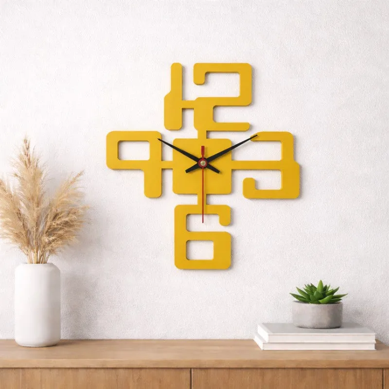 Bold Dial Number Wooden Wall Clock media 1