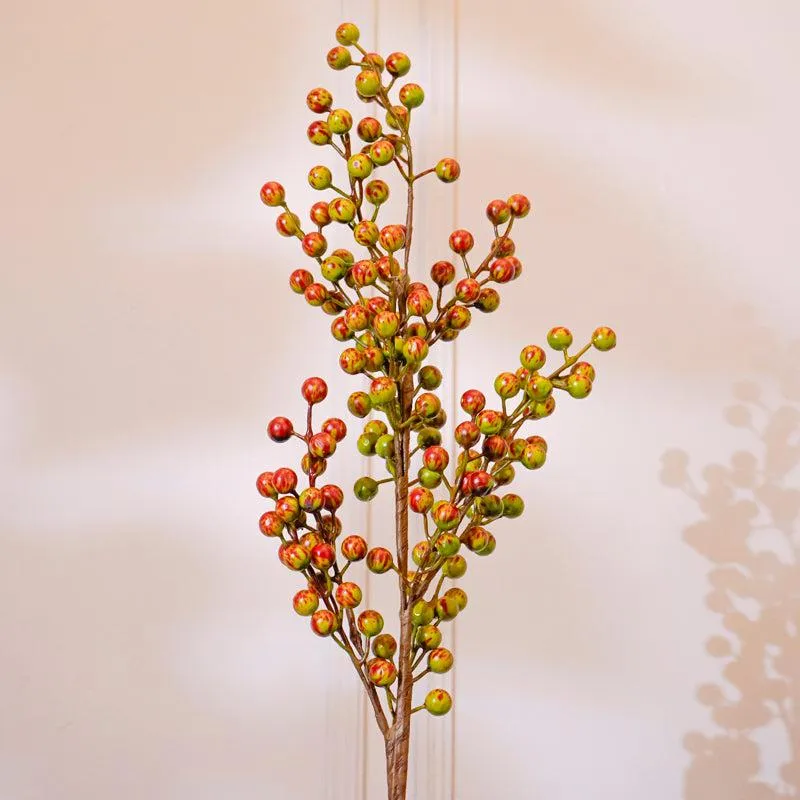 Faux Cherry Blossom Flower Stick (Olive Green) - 32 CM media 3