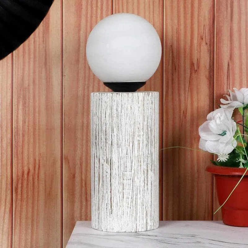 Togo Ryker Moon LED Glass Table Lamp - White,Grey media 3