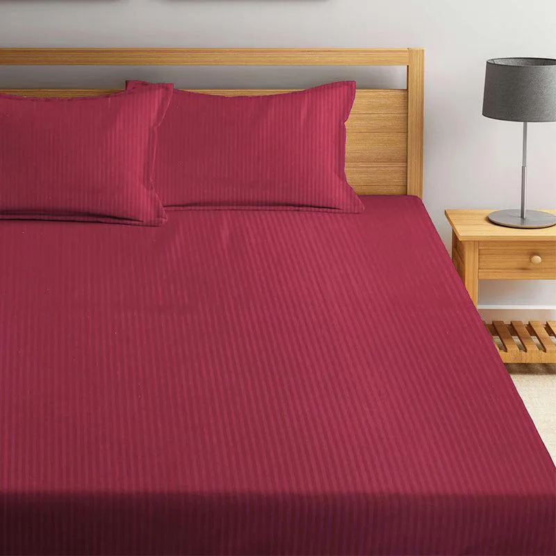 Onyx Stripes Bedsheet (Red) - 150 GSM media 1