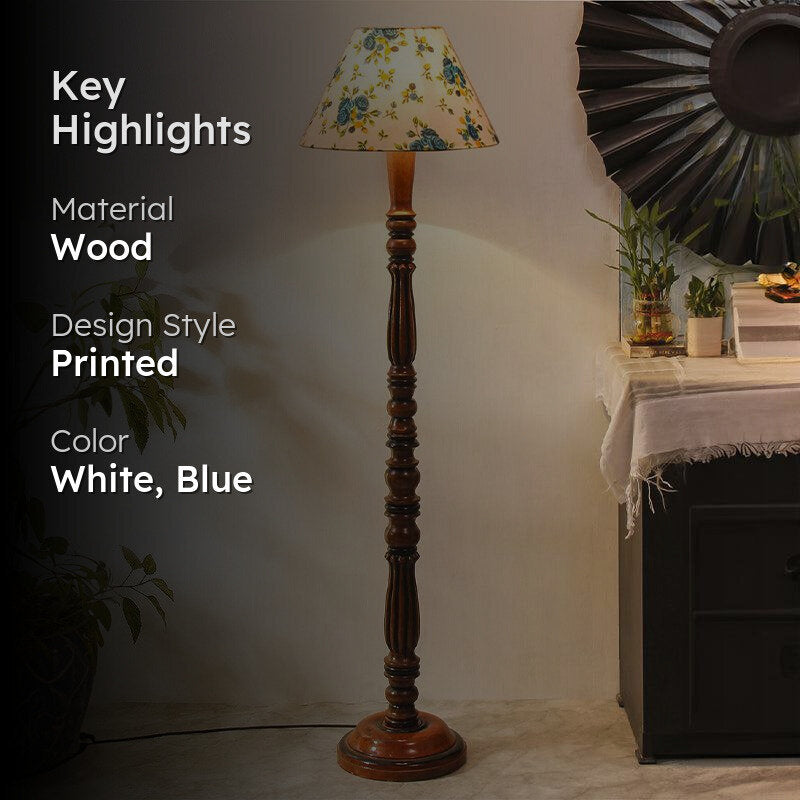 Alba Tira Vintage Wooden Floor Lamp media 2