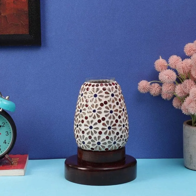 Floral Flicker Glass Table Lamp - Multicolor media 3