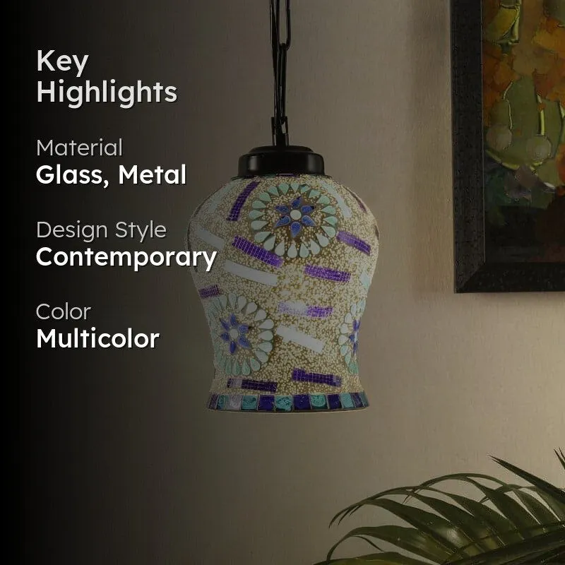 Floral Fenda Glass Ceiling Lamp media 2