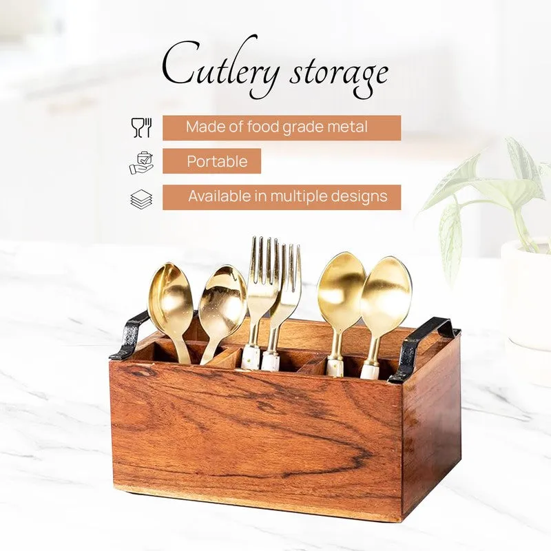 Timberly Wooden Cutlery Holder media 4