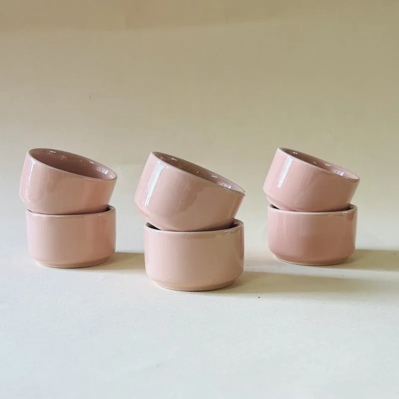 Ceramic Dip Bowls (Pink,50 mL Each) - Set Of Six media 4
