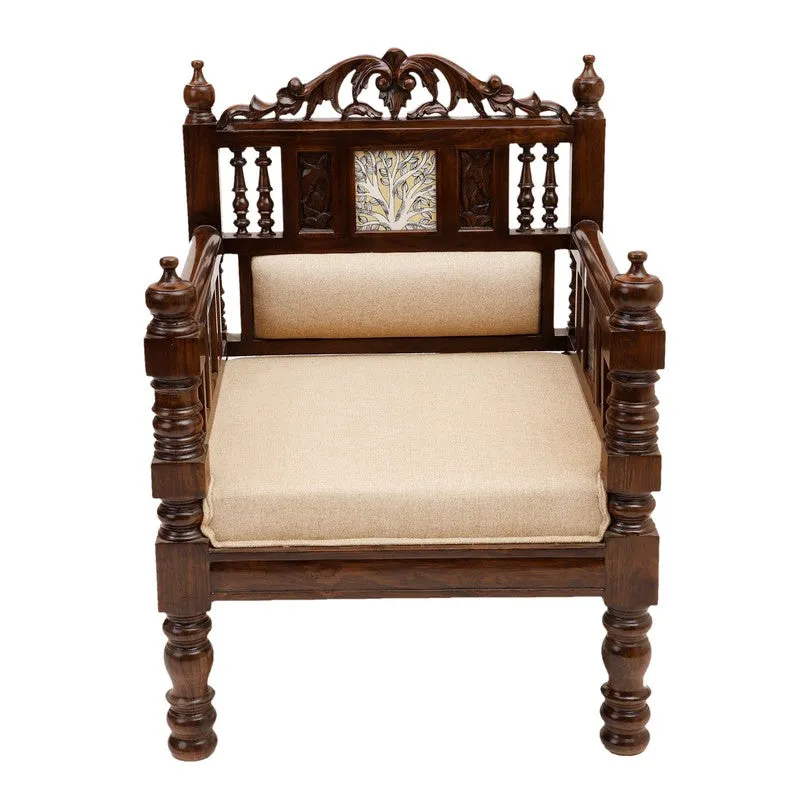 Sultan Teak Wood Accent Chair media 3