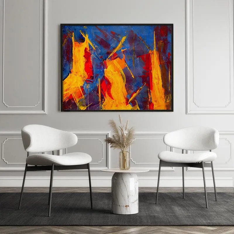 Multi Colored Abstract Canvas Painting - Black Frame media 5