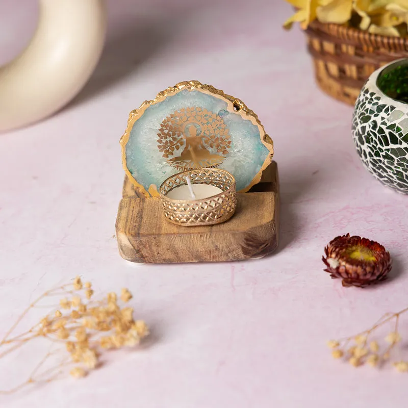 Life Tree Tea Light Holder - Aqua Blue media 5