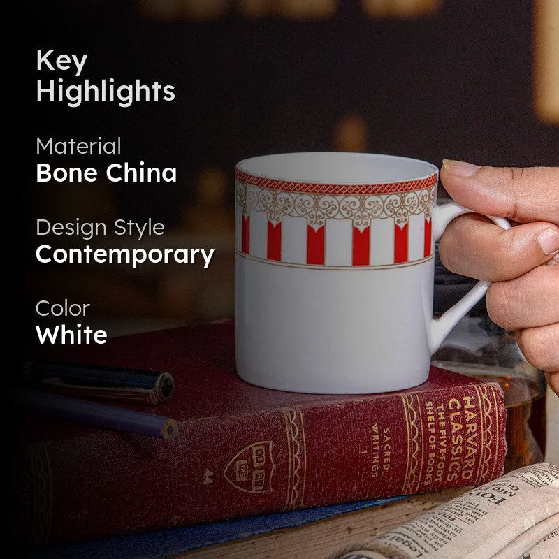 Sonaki Avni Ethnic Bone China Tea Cup (210 mL Each) - Set Of Six media 2