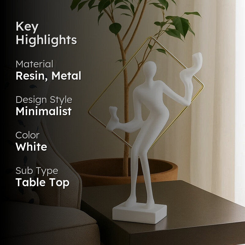 Elegant Resin Lady Showpiece - White media 2