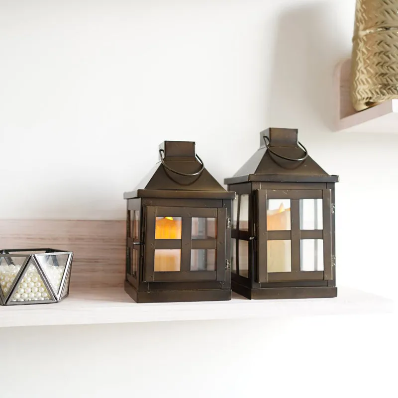 Dukio Lantern Tealight Candle Holder (Brown) - Set Of Two media 3