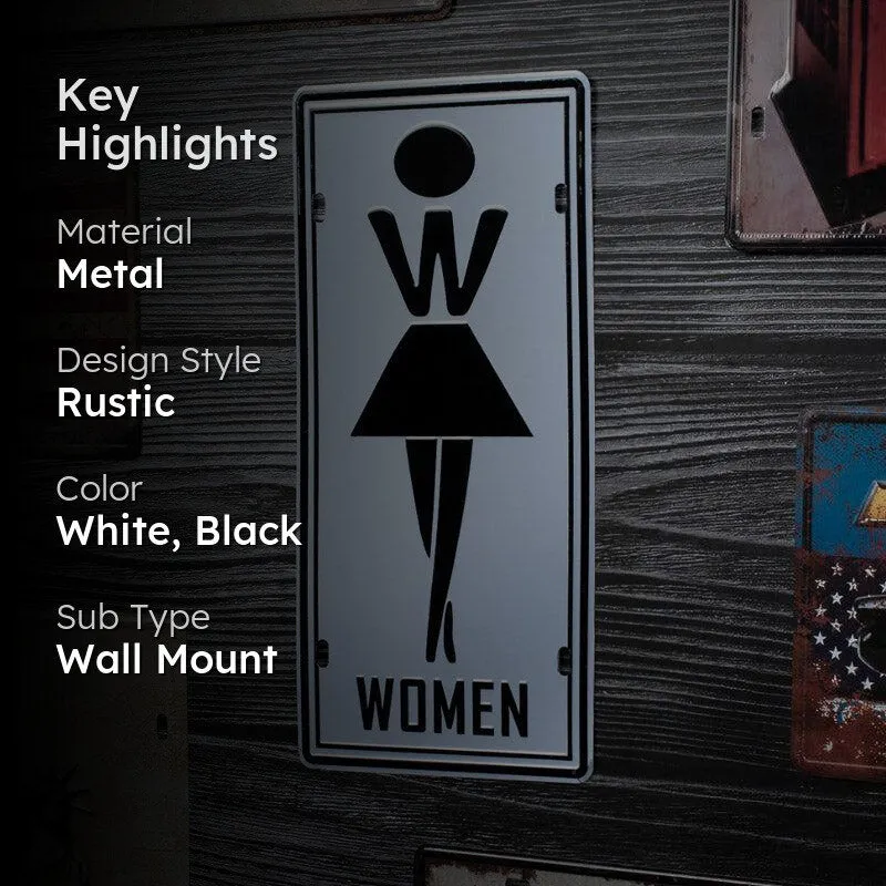 Women Signage Metal Wall Accent media 2