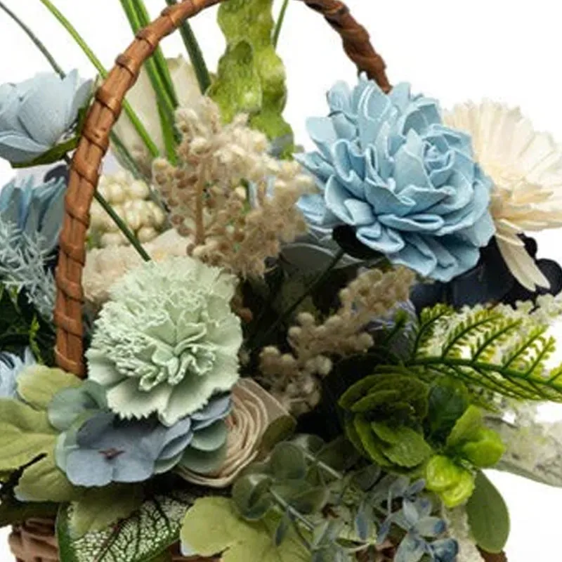 Niora Blue Solawood Floral Basket media 5