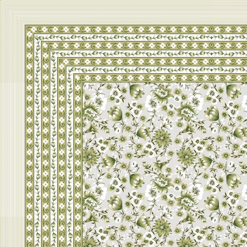 Artum Cotton Bedsheet (Olive Green,White) - 240 TC media 5