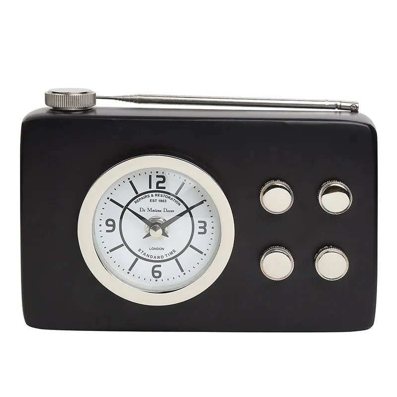 Vintage Agora Analog Aluminum Table Clock - Black media 3