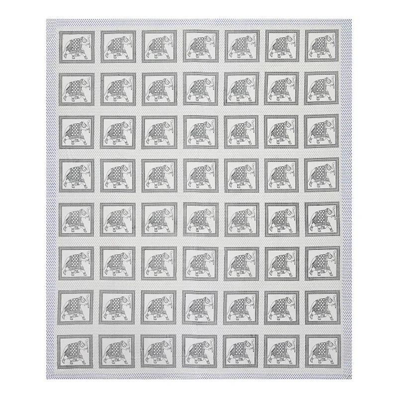 Ethnik Tusker Cotton Bedsheet (Grey) - 144 TC media 7