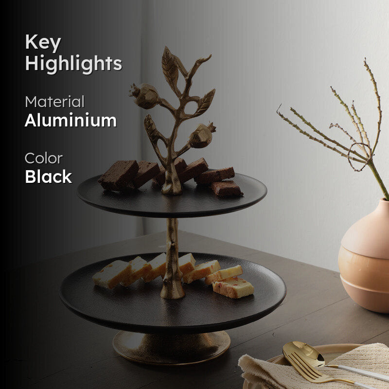 Pomegranate Elegance Cake Stand - Black media 2