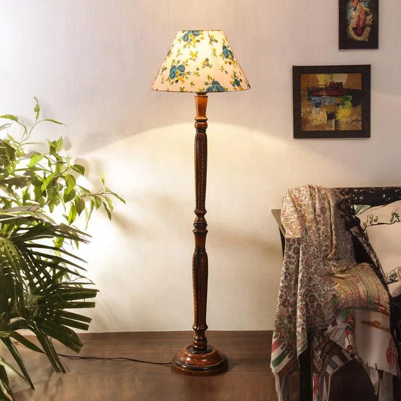 Alba Hima Vintage Wooden Floor Lamp media 1
