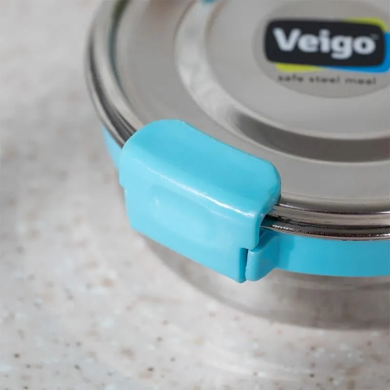 Ivago Steel Airtight Lunch Box (Light Blue) - 275 mL media 5