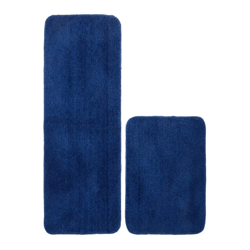 Minimal Mist Microfiber Bath Mats (Blue) - Set of Two media 3