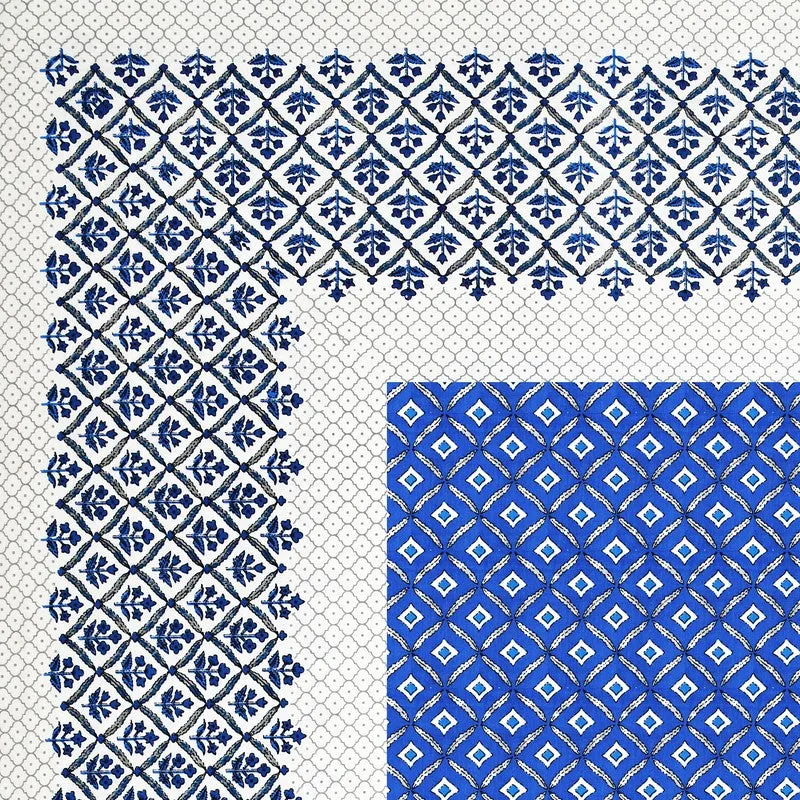 NobleNest Cotton Bedsheet (Blue) - 144 TC media 5
