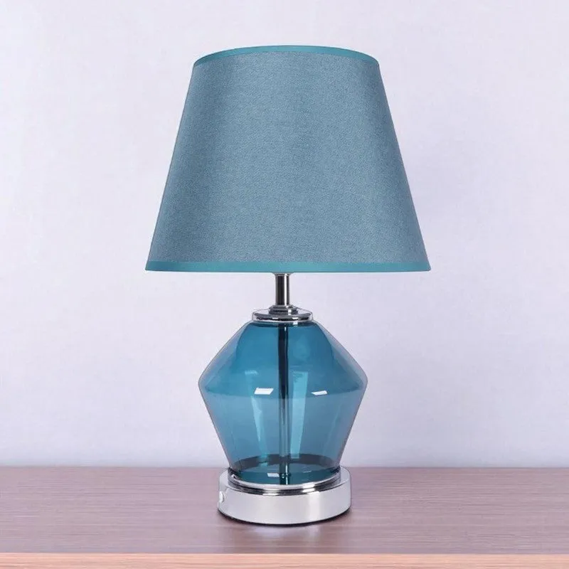 AarviDecor Brixton Designer Metal Table Lamp - Blue media 5